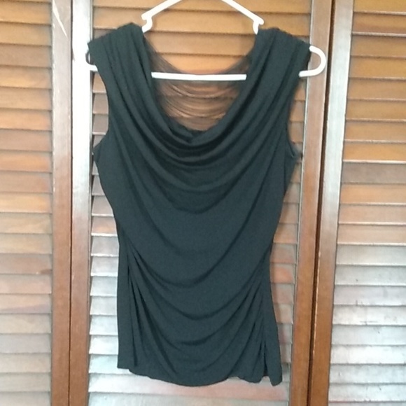 BCX Black Draped Blouse - Picture 1 of 5